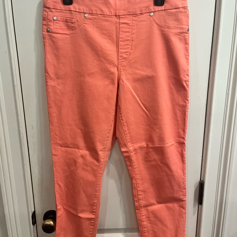 Vibrant Orange Ankle Cropped Pants with Knot Detail